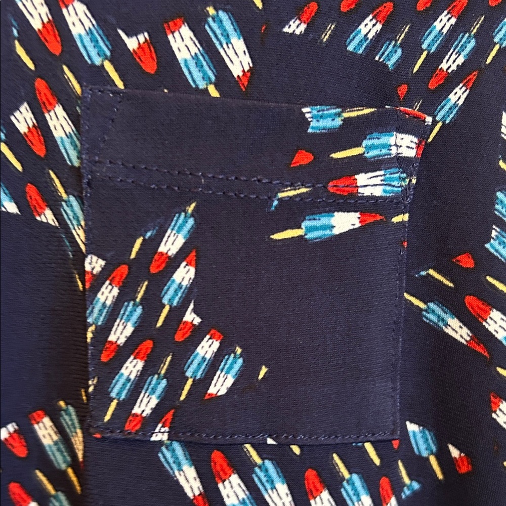 Navy Blue Americana Patterned Dress - Picture 4 of 9
